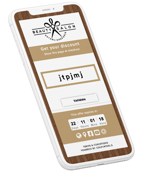 Digital Coupon Validation by entering the unique code in the validation app.