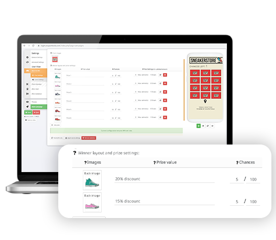 Digital Match2Win Coupon data capture options.