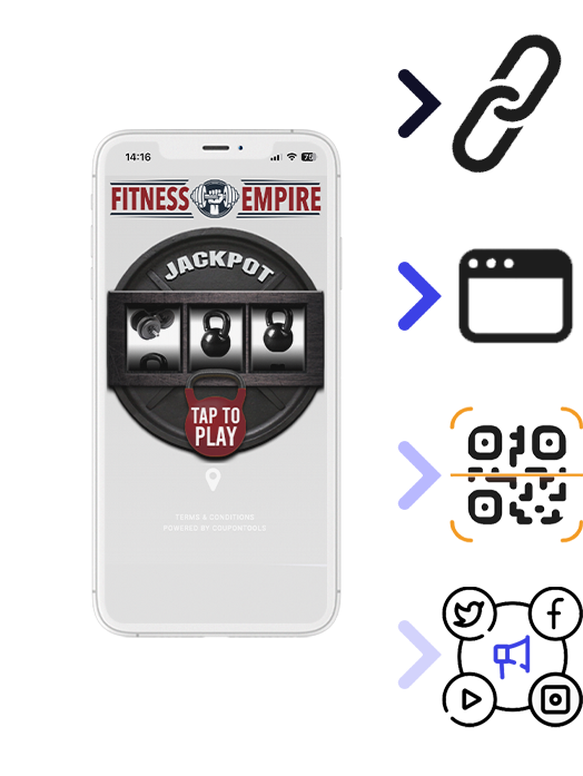 Smartphone with regular Coupon and distribution methods next to it.