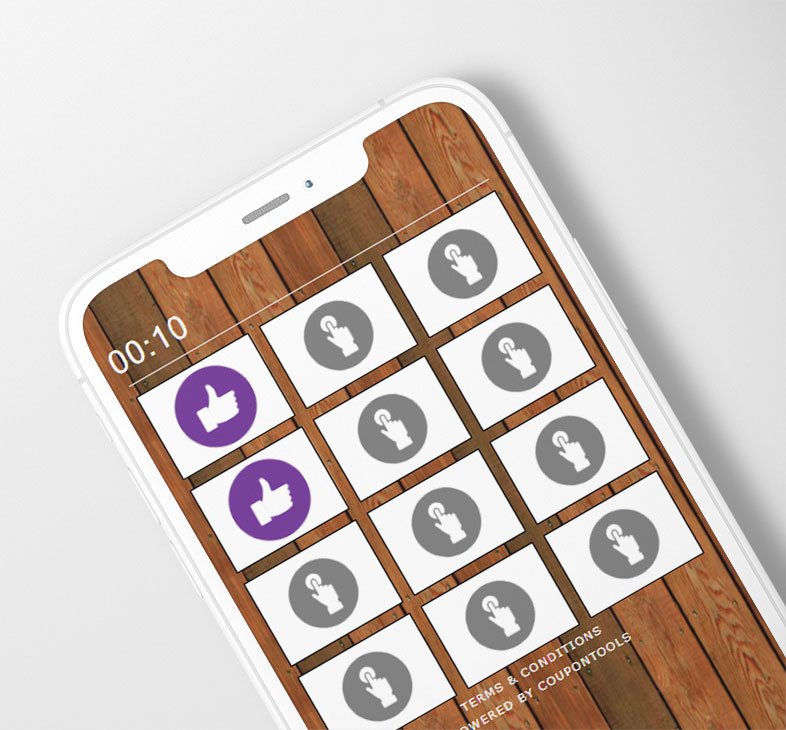 Digital memory game fan campaign on a smartphone